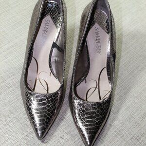 NWOT Sam & Libby Light Metallic Copper Snakeskin Heels